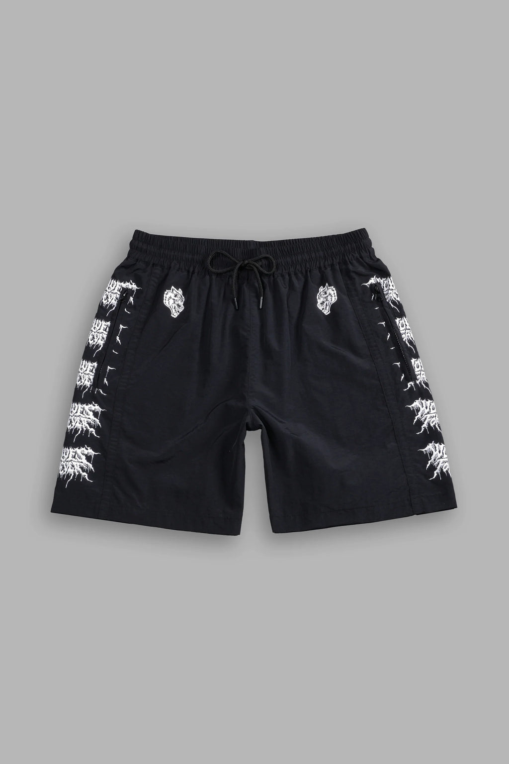 Drip Hesh Remind Track Shorts in Black/White