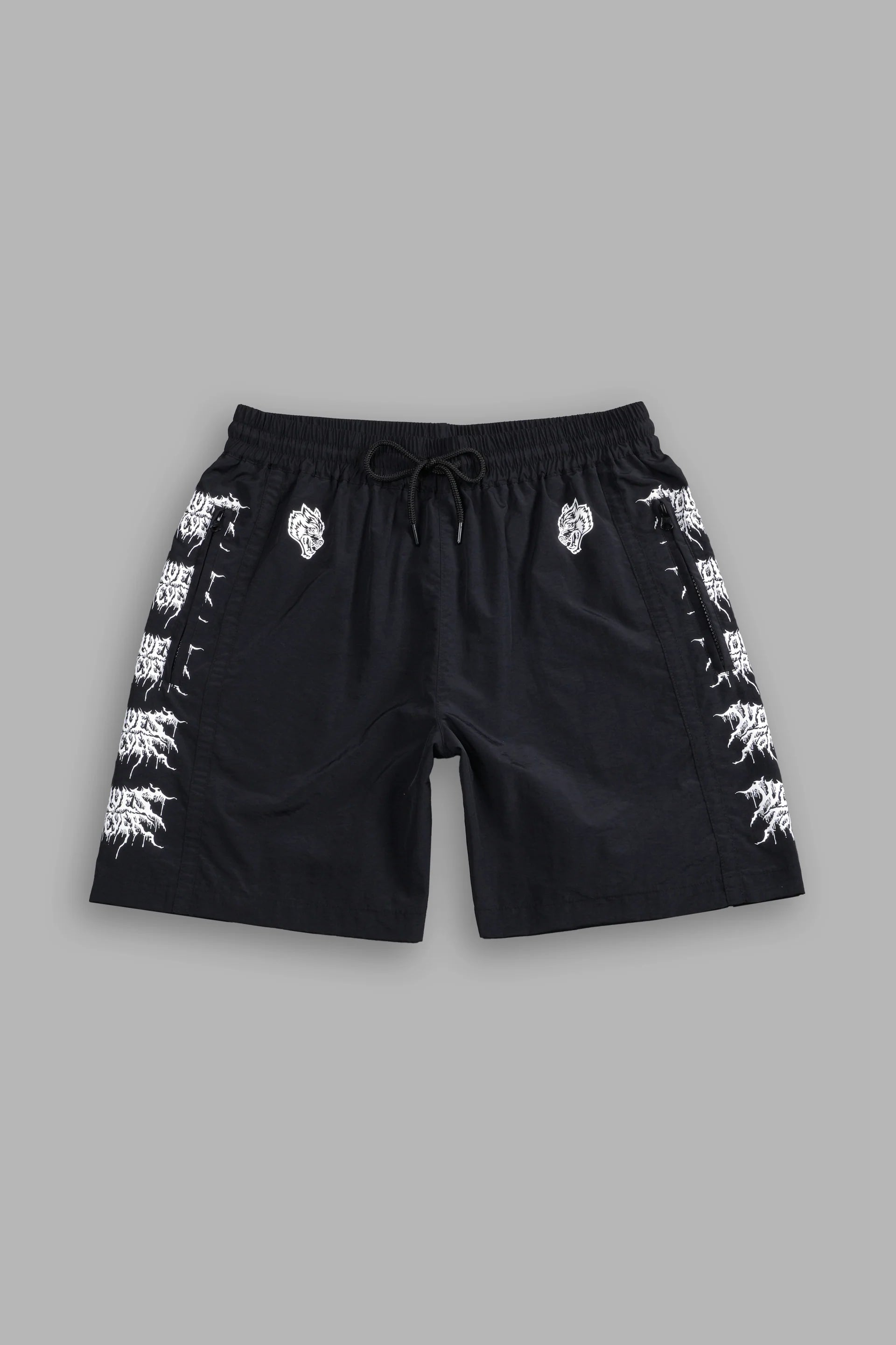 Drip Hesh Remind Track Shorts in Black/White