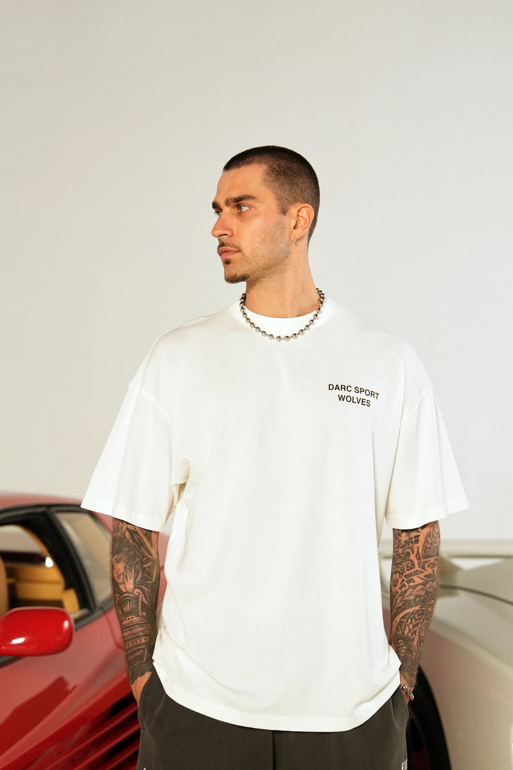 Darc Sport Wolves "Premium" Oversized Tee in Cream