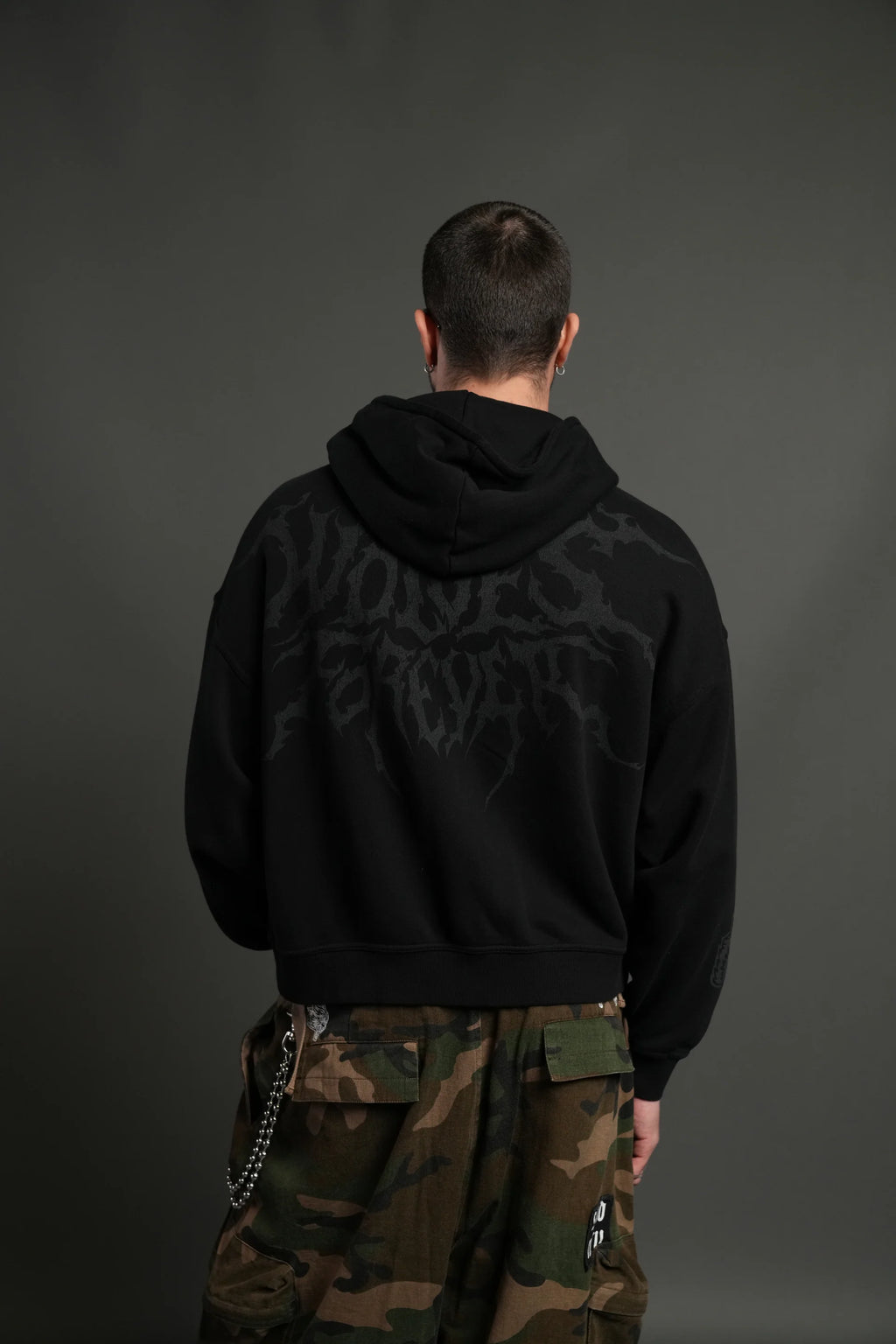 Vader Vex Double Zip Hoodie in Black