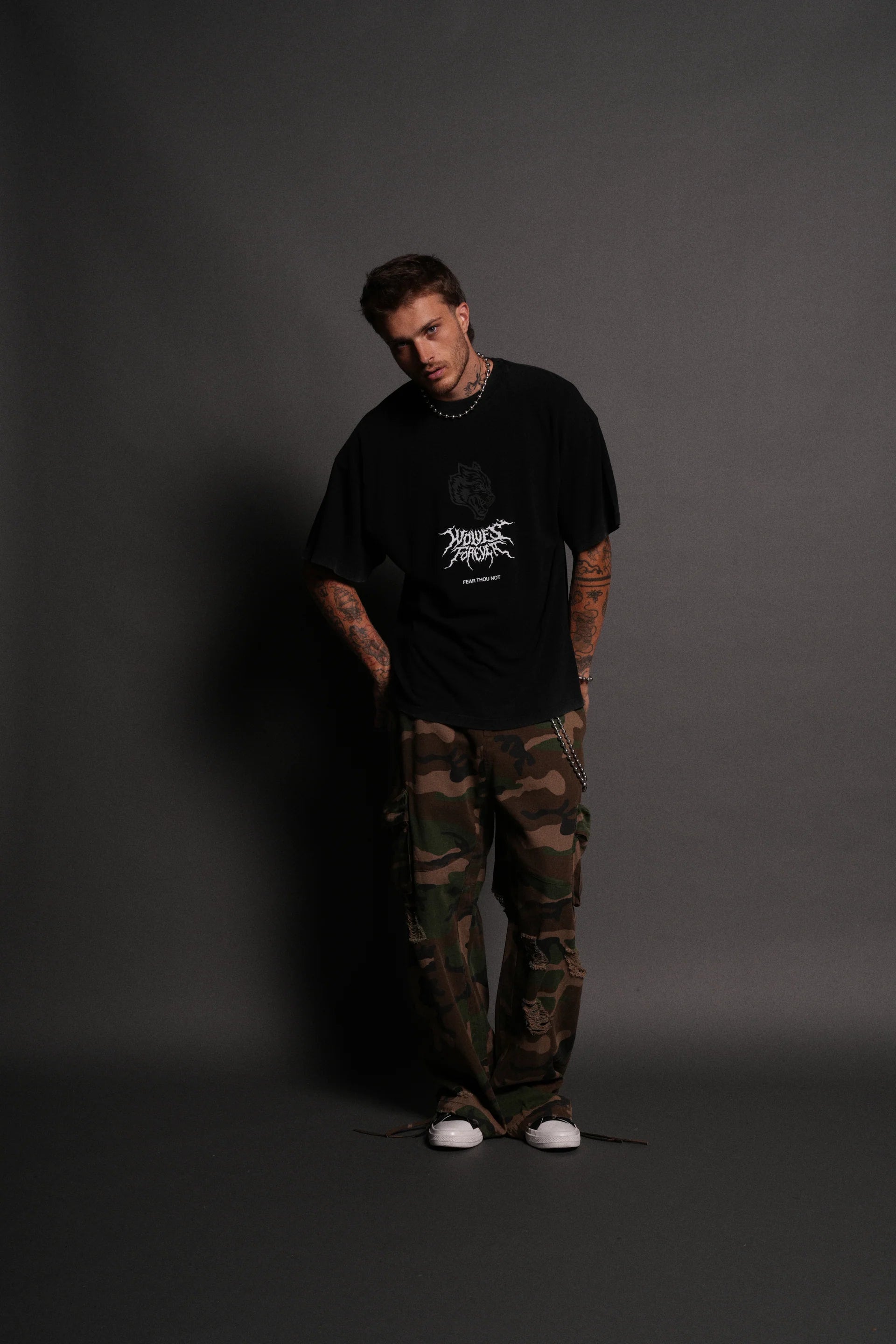 Casted Out "Premium" Oversized Tee in Black