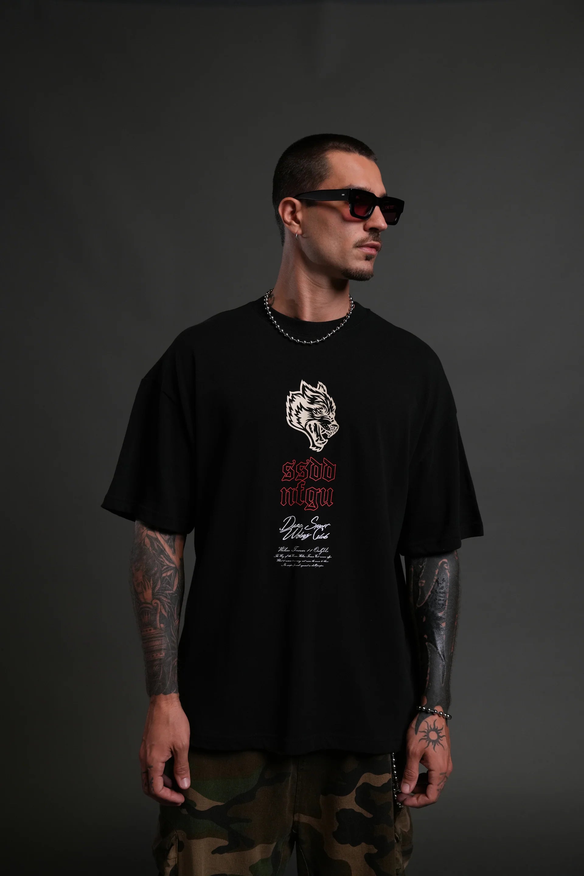 Reaper Blossom "Premium" Oversized Tee in Black