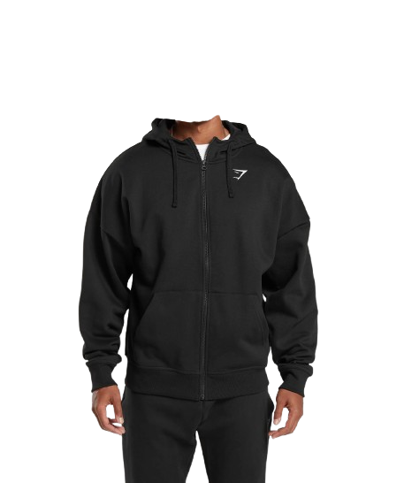 Crest Oversized Zip Up Hoodie