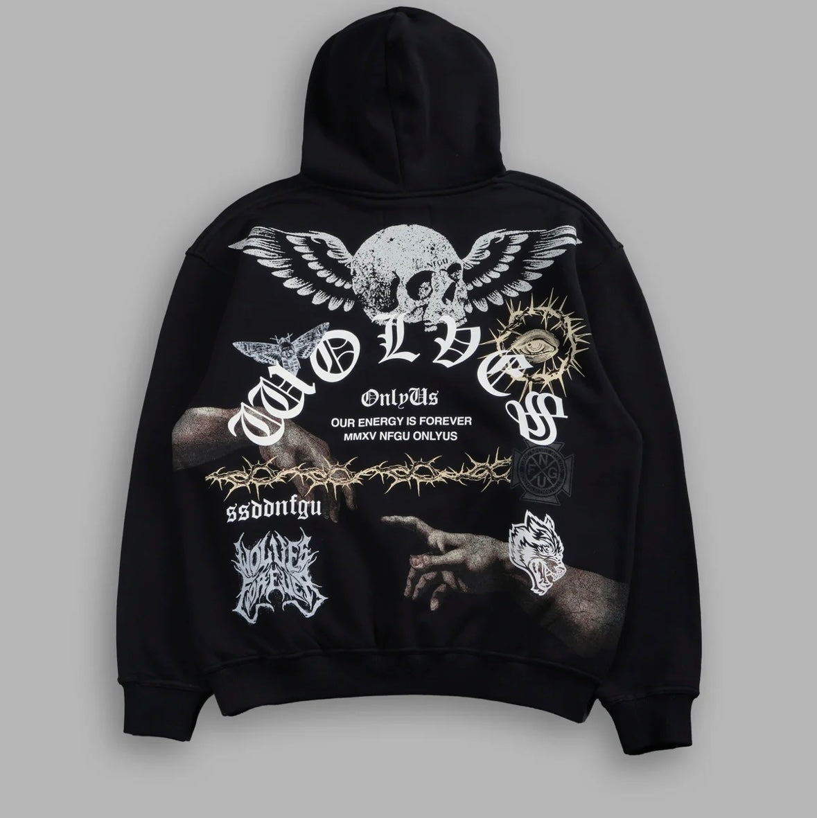 Dark Creed “PIERCE” hoodie in black