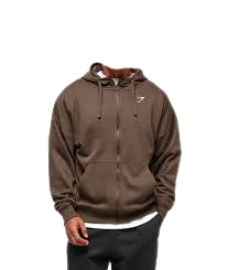 Crest Oversized Zip Up Hoodie